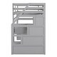 preview thumbnail 12 of 28, Twin Size Loft Bed with Desk, Drawers, and Storage Staircase, Grey