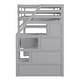 preview thumbnail 12 of 30, Twin Size Loft Bed with Desk, Shelves, Storage Staircase, and 2-Drawers in Grey for Maximized Space Bedroom