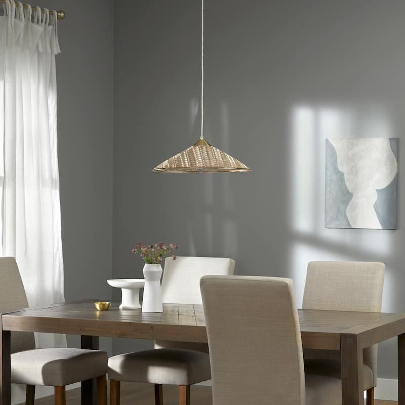 Isabelle River of Goods Polished Gold Metal Hanging Pendant Light - 20" x 20" x 8.25/56.25"