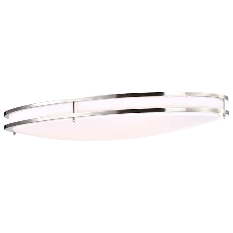 Glamour LED 32 inch Oval Flush Mount Fixture Brushed Nickel Finish CCT Selectable 3K/4K/5K - Brushed Nickel