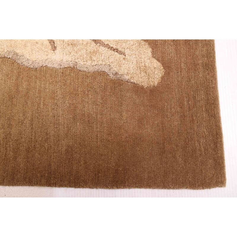 ECARPETGALLERY Hand-knotted Opulence Brown Silk, Wool Rug - 8'0 x 9'11