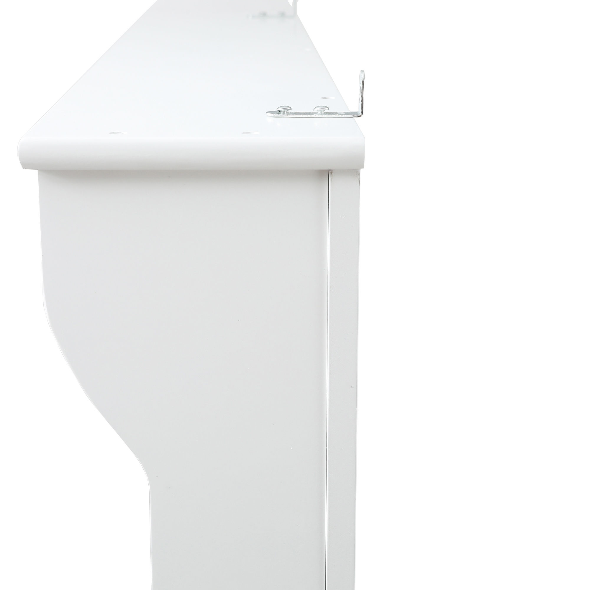 White MDF Wood Hall Tree with Storage Bench - 70.87" H x 37.8" W x 13.39" D