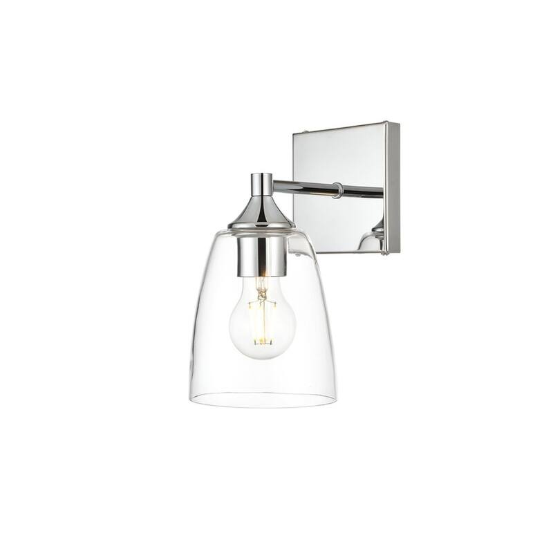 Gina 1 Light Black and Clear Bath Sconce