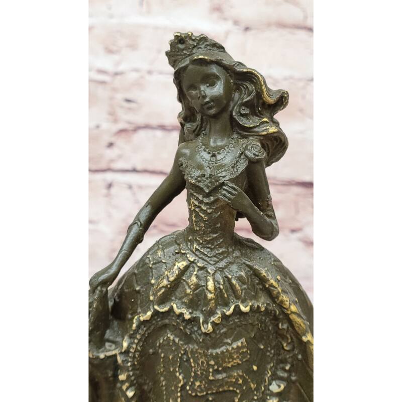 15Th Birthday Bronze Sculpture – Elegant Quinceañera Girl In Dress