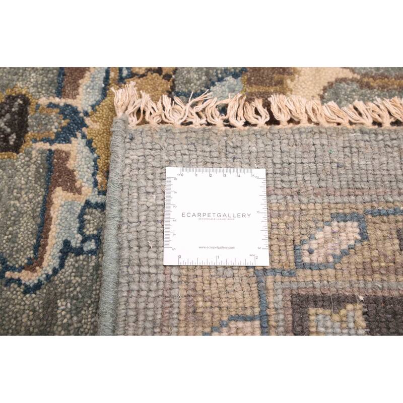 ECARPETGALLERY Hand-knotted Finest Agra Jaipur Teal Wool Rug - 9'6 x 13'4