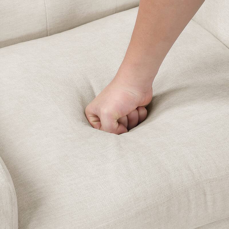 Laertes 26" Textured Fabric Accent Chair - Button-Tufted Chair Back