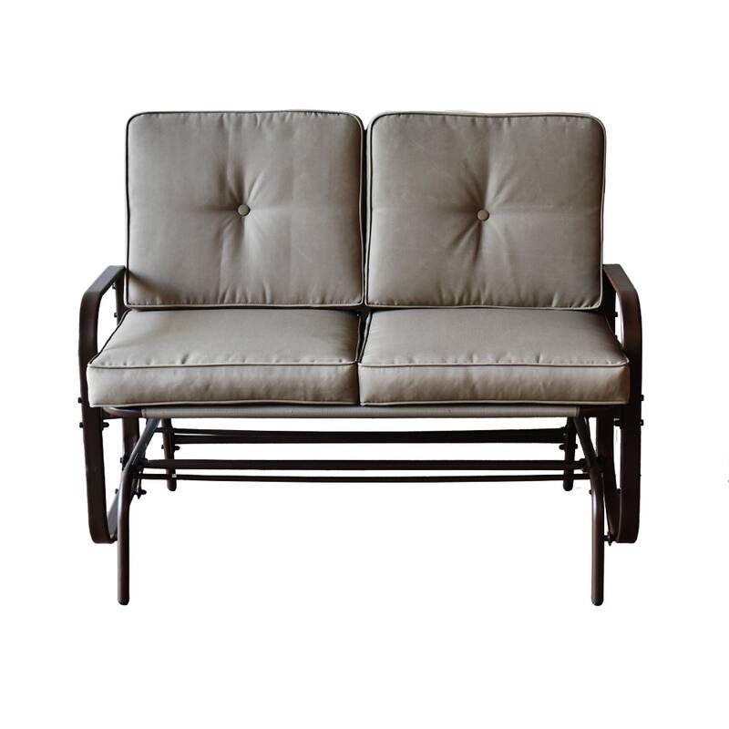 Tolentino 2-Person Brown Outdoor Loveseat Glider