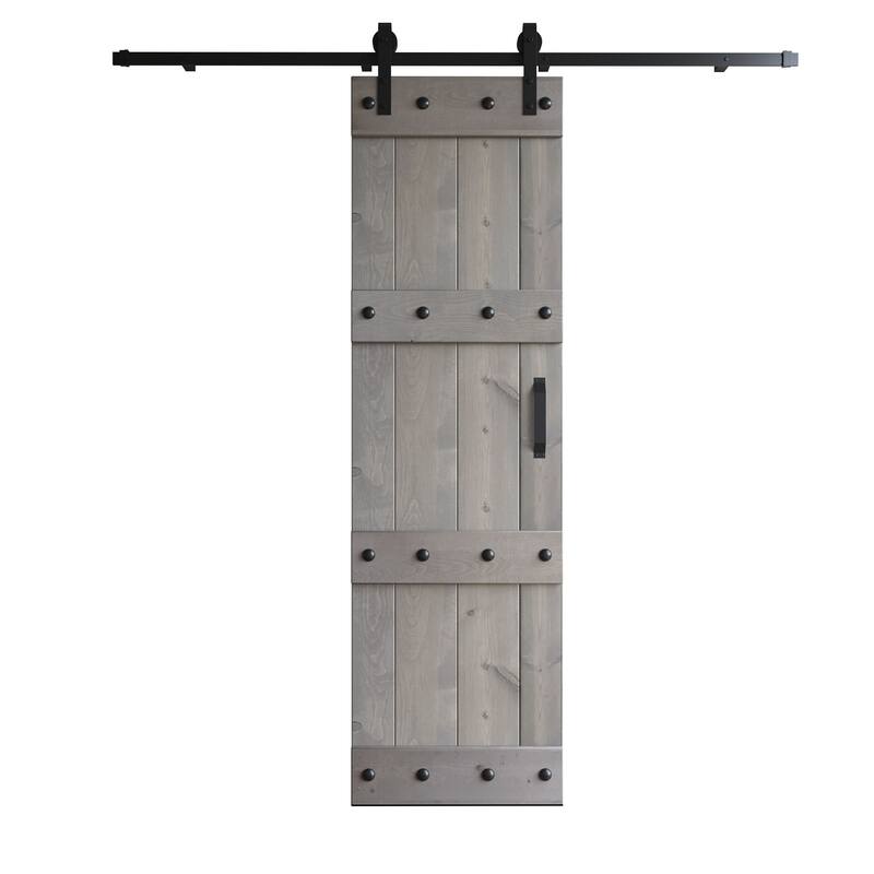 Coast Sequoia 24in./30in./36in. x 84in. Castle Series Pine Wood Sliding Barn Door With Hardware Kit