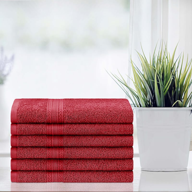 Eco-Friendly Sustainable Cotton Hand Towel by Superior (Set of 6)