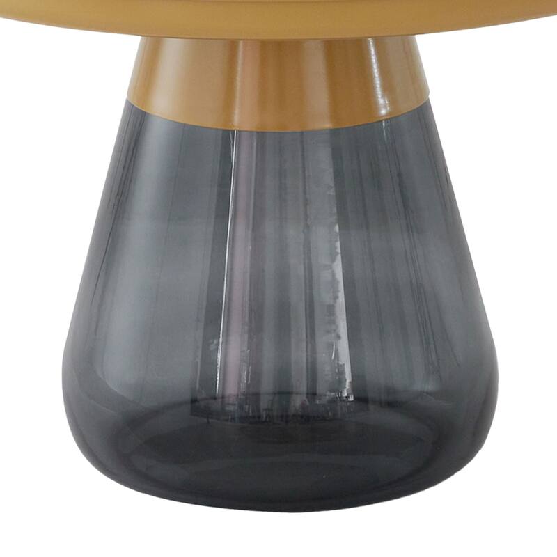Aeryn Nesting Table, 19" Gold Tray Top With Smoky Gray Base - 19x20