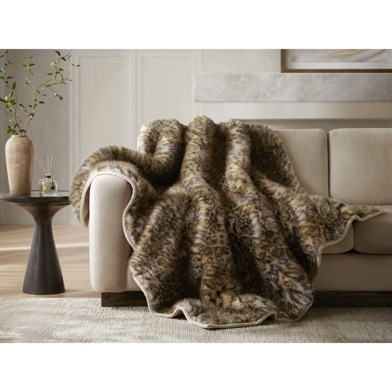Harbor House Botswana Animal Print Faux Fur Throw Blanket