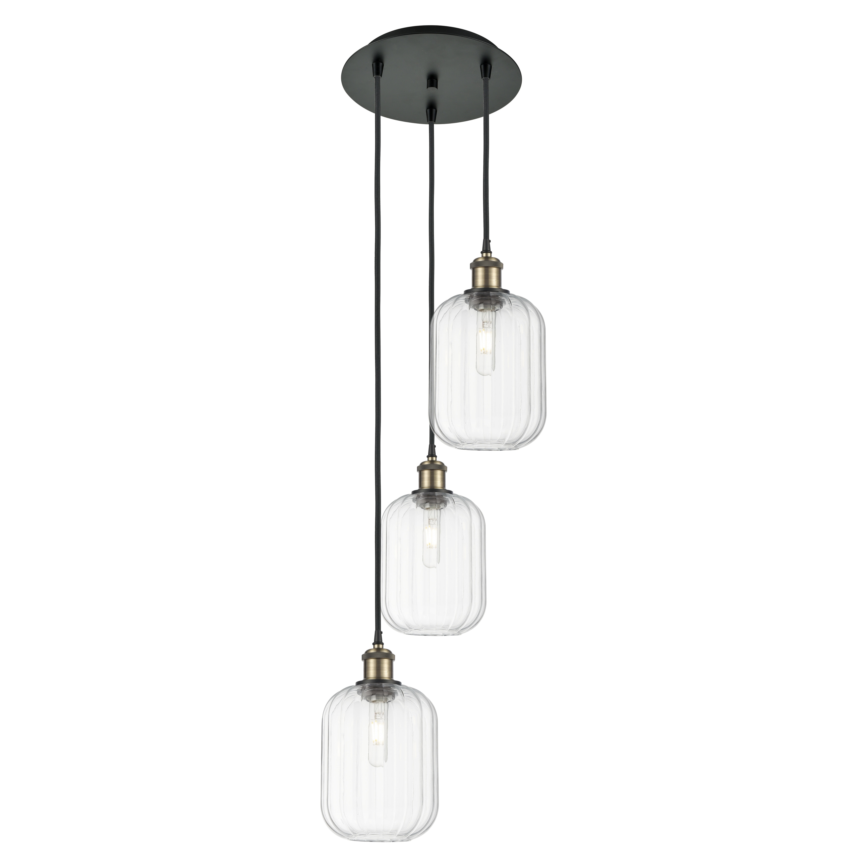Innovations Lighting Endless Possibilities Ballston - Preston - 3 Light 13" Jar Shade Cord Hung Multi Pendant