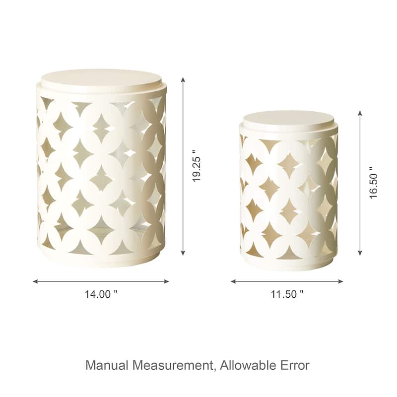 Glitzhome 19.25"H Set of 2 Modern Metal Frame Side Table - 14"L x 14"W x 19.25"H