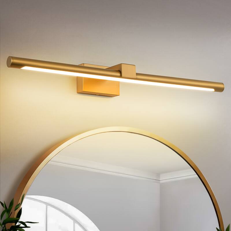 23.6 in. Modern Linear Integrated LED Dimmable Bathroom Vanity Light Black/Gold Vanity Lights for Mirror