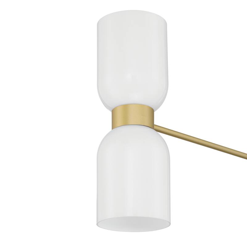 Shuman 4-light Dimmable Linear Chandelier Modern Gold Island Pendant - 33 inches