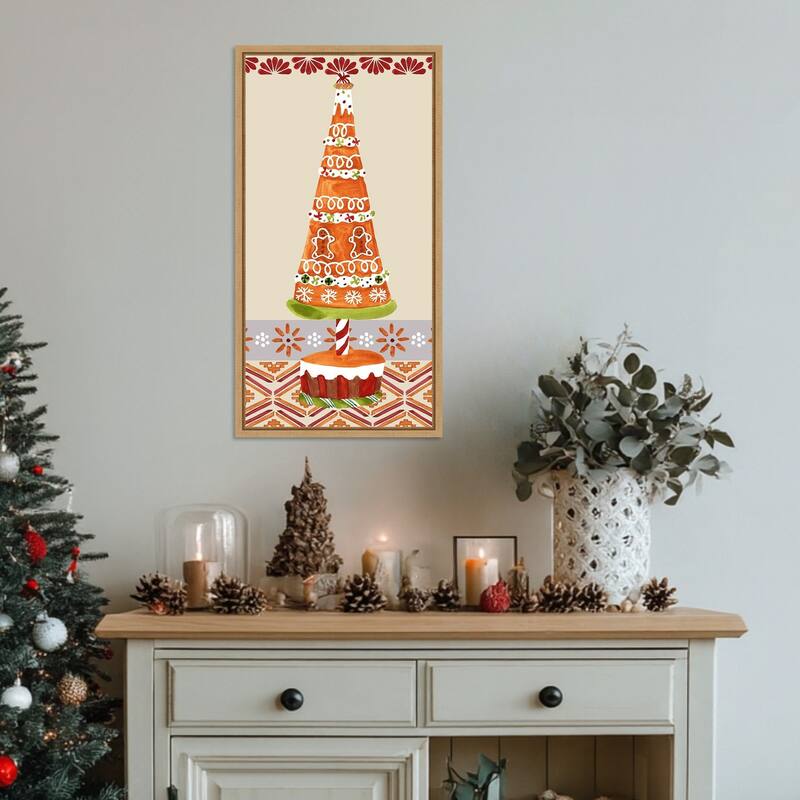 Gingerbread Wonderland II by Melissa Wang (14 x 27 in.), Framed Canvas Wall Art Print - Sylvie Natural