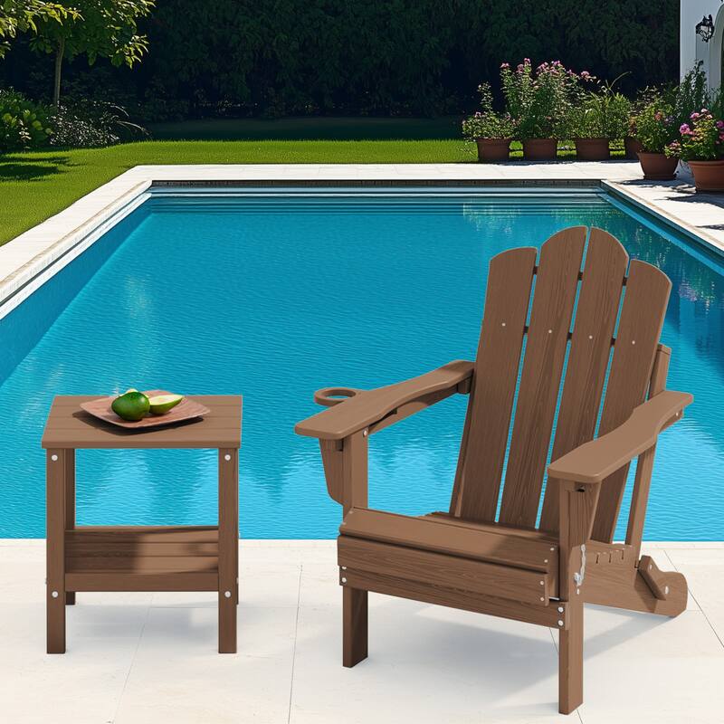 Outdoor HDPE Classic Double-Layer Adirondack Side Table
