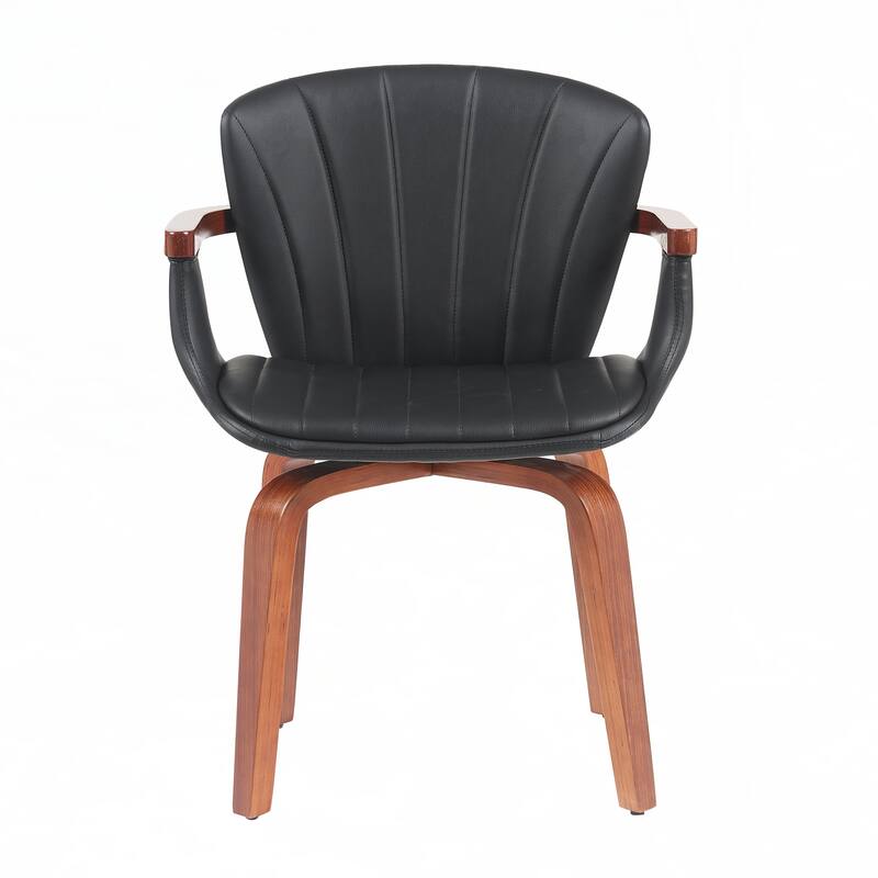 Modern Bentwood Swivel Dining Chairs (Set of 2)Black