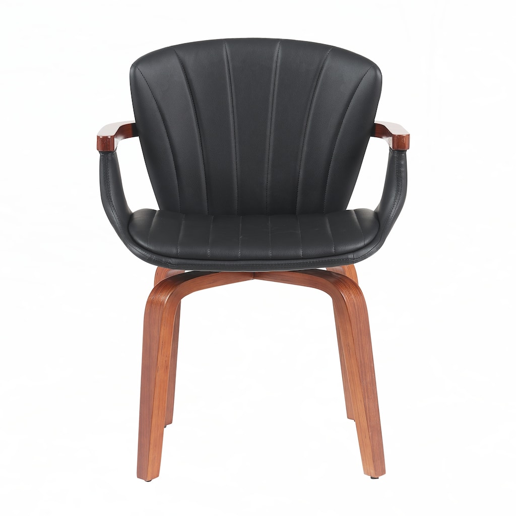 Modern Bentwood Swivel Dining Chairs (Set of 2)Black