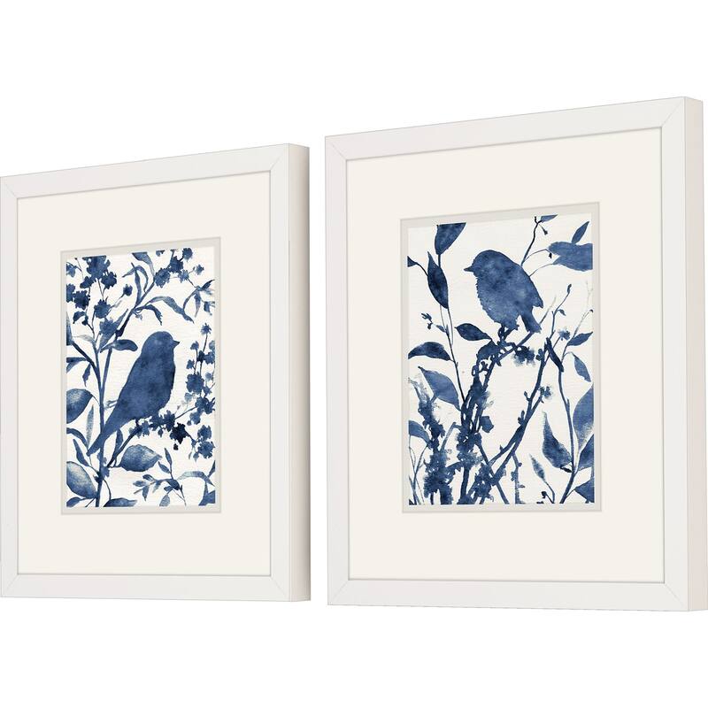 Bluebird Silhouette S/2 Framed Art Under Glass