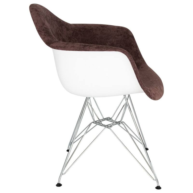Willow Velvet Accent Armchair with Eiffel Chrome Base Set of 2 by LeisureMod