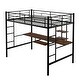 preview thumbnail 4 of 10, Loft Bed with Desk and Shelf , Space Saving Design,Full,Black