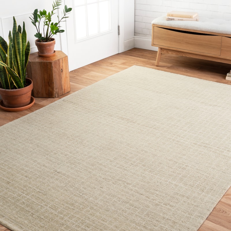 Alexander Home Mosaic Farmhouse Hand-Hooked Wool Rug - 5' x 7'6" - Antique Ivory