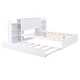 preview thumbnail 8 of 14, Full Size Storage Platform Bed with Twin Size Trundle, Pull Out Shelves, and Headboard for Space-Saving Solutions, White