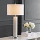 preview thumbnail 2 of 8, SAFAVIEH Lighting 32-inch Ollie Faux Woven Leather Cream Table Lamp (Set of 2) - 15"x15"x31.5"