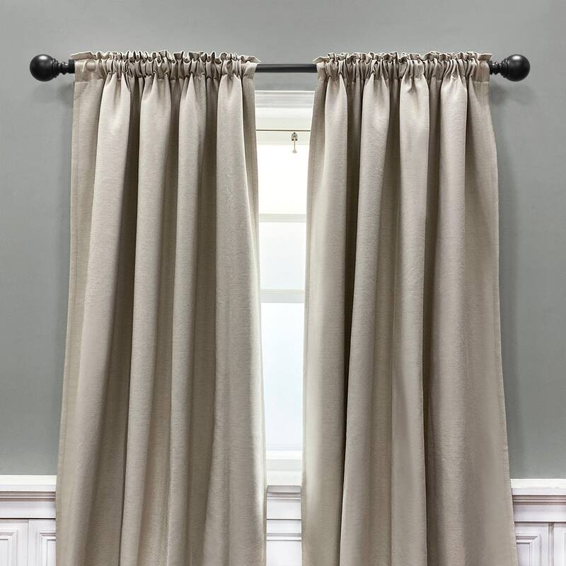 Lumi 1" Single Curtain Rod Brushed Nickel/Black/Oil Bronze-Ball finial