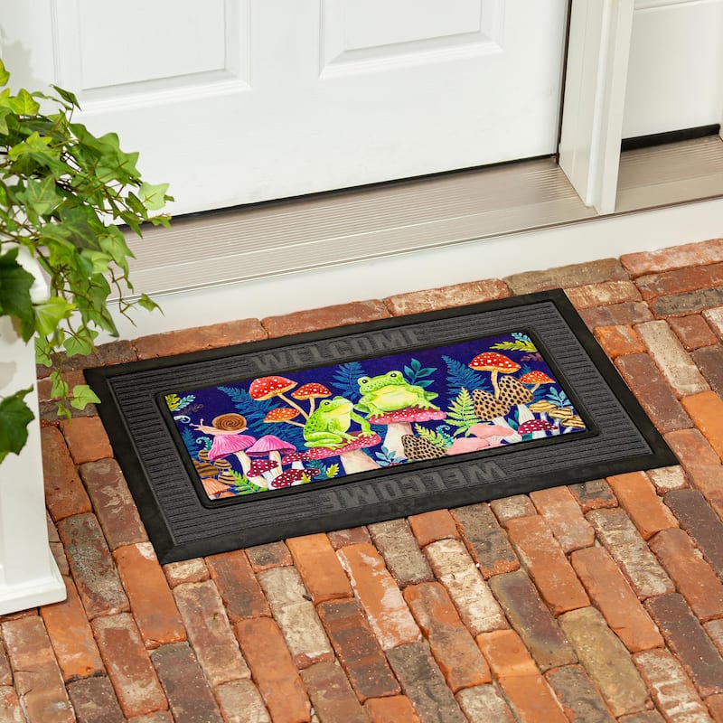 22 in. x 10 in. Frogs and Mushrooms Sassafras Switch Mat