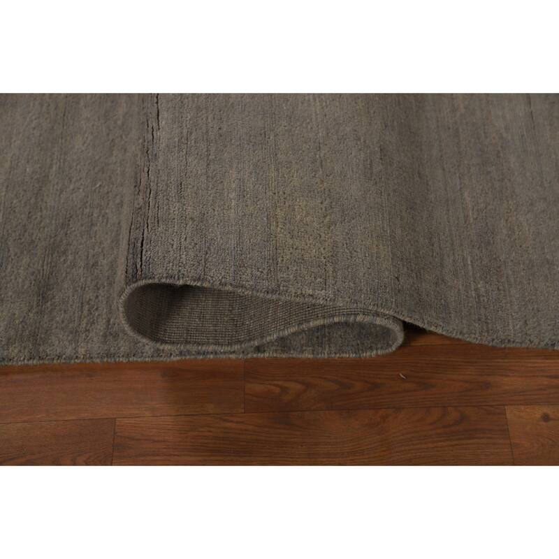 Gabbeh Modern Area Rug Hand-Knotted Stripe Wool Carpet - 6'7"x 9'3"