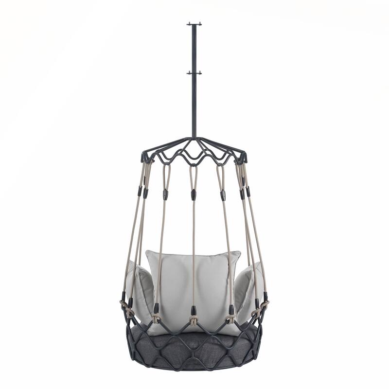 Elegant Outdoor Porch Swing Chair with UV Resistant Cushion for Patio and Balcony