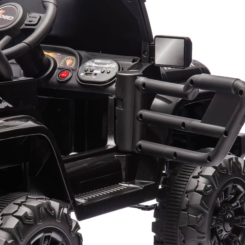 Dual-Drive 12V Kids Electric Car with Music, LED Lights, and MP3, Remote Control, Ages 3-8