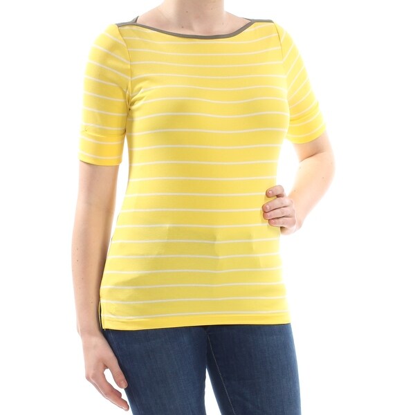 yellow boat neck top