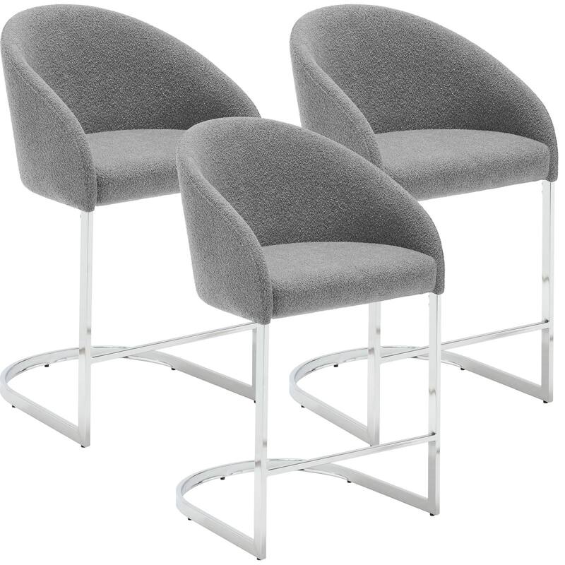 26" Fabric Upholstered Counter Height Bar Stools with Arms - 37" H x 22.4" W x 22" D