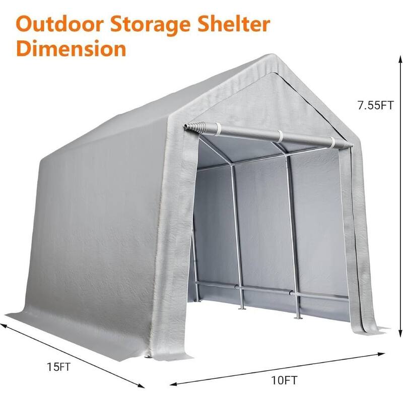 Heavy-Duty Carport Storage Shed for Motorcycles, Bicycles, and Garden Tools