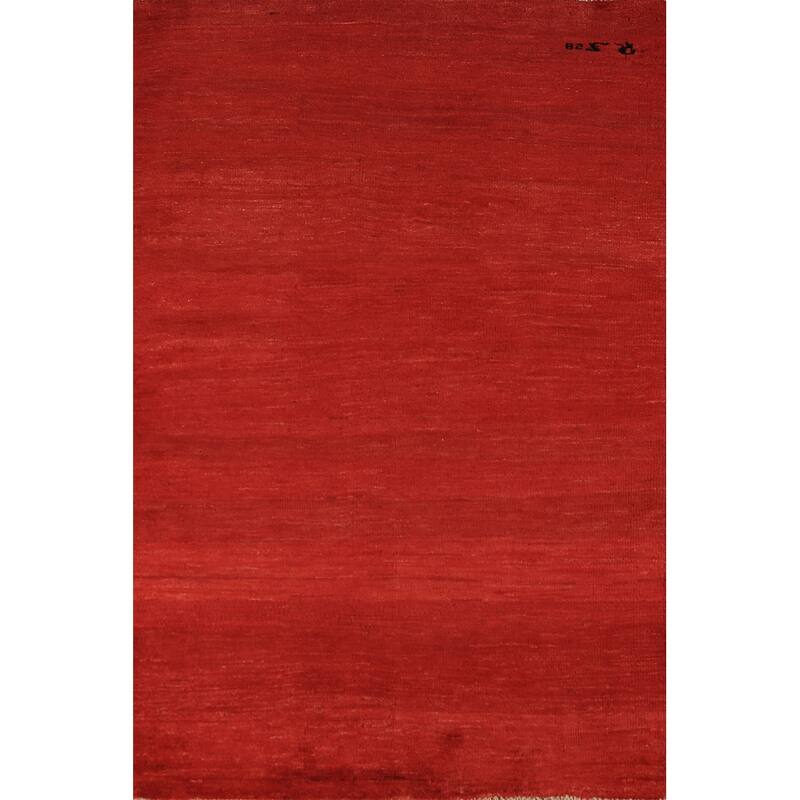 Gabbeh Modern Rug Handmade Oriental Red Wool Carpet - 3'6" x 5'10"