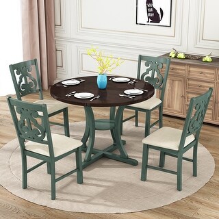 Retro-style 5-Piece Round Dining Table and Chair Set - Bed Bath ...