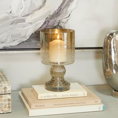 Glass Traditional Hurricane Lamp 11 x 6 x 6