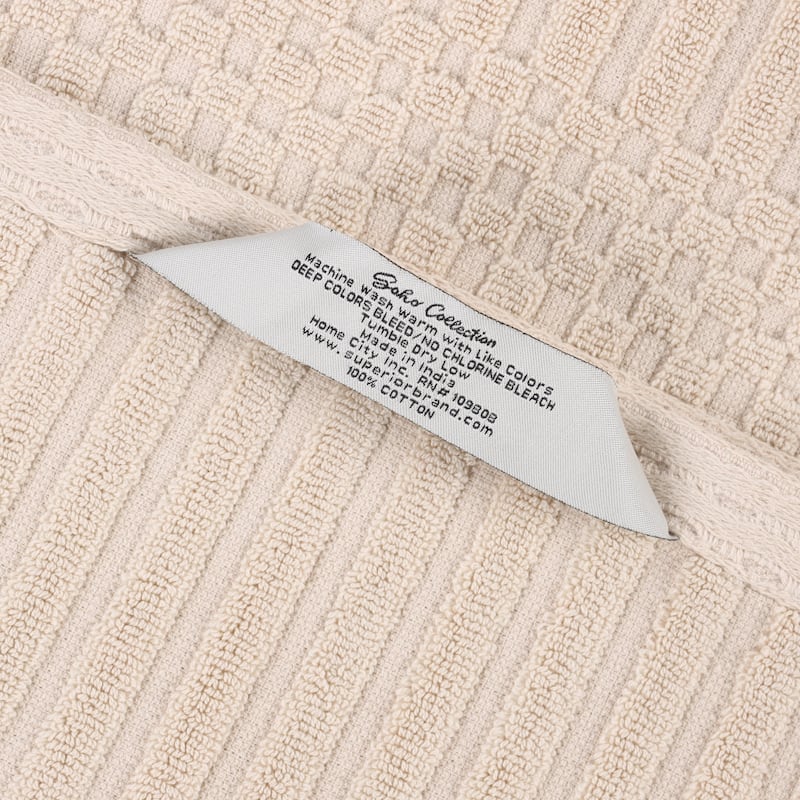 Superior Soho Ribbed Cotton Bath Towel Set of 2