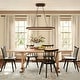 preview thumbnail 3 of 11, Rennnsan 39.4" Modern Wood Oval Dimmable LED Pendant Light for Dining Room - 1 Light