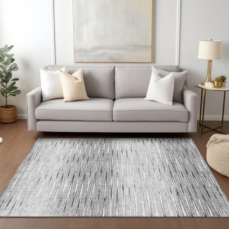 Machine Washable Indoor/ Outdoor Chantille Ombre Stripes Rug