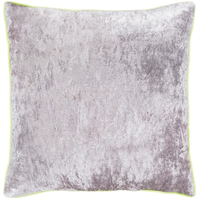 Artistic Weavers Selena Yellow & Grey Crushed Velvet Throw Pillow Cover (20" x 20")