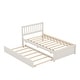 preview thumbnail 8 of 7, Twin Size Platform Bed with Trundle Bed, Wooden Twin Bed Frame with Headboard and Solid Wood Slats Support for Kids,Teen,Adult