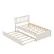 preview thumbnail 7 of 10, Wooden Twin Size Platform Bed Frame with Trundle , Sturdy Construction from Rubberwood and Plywood
