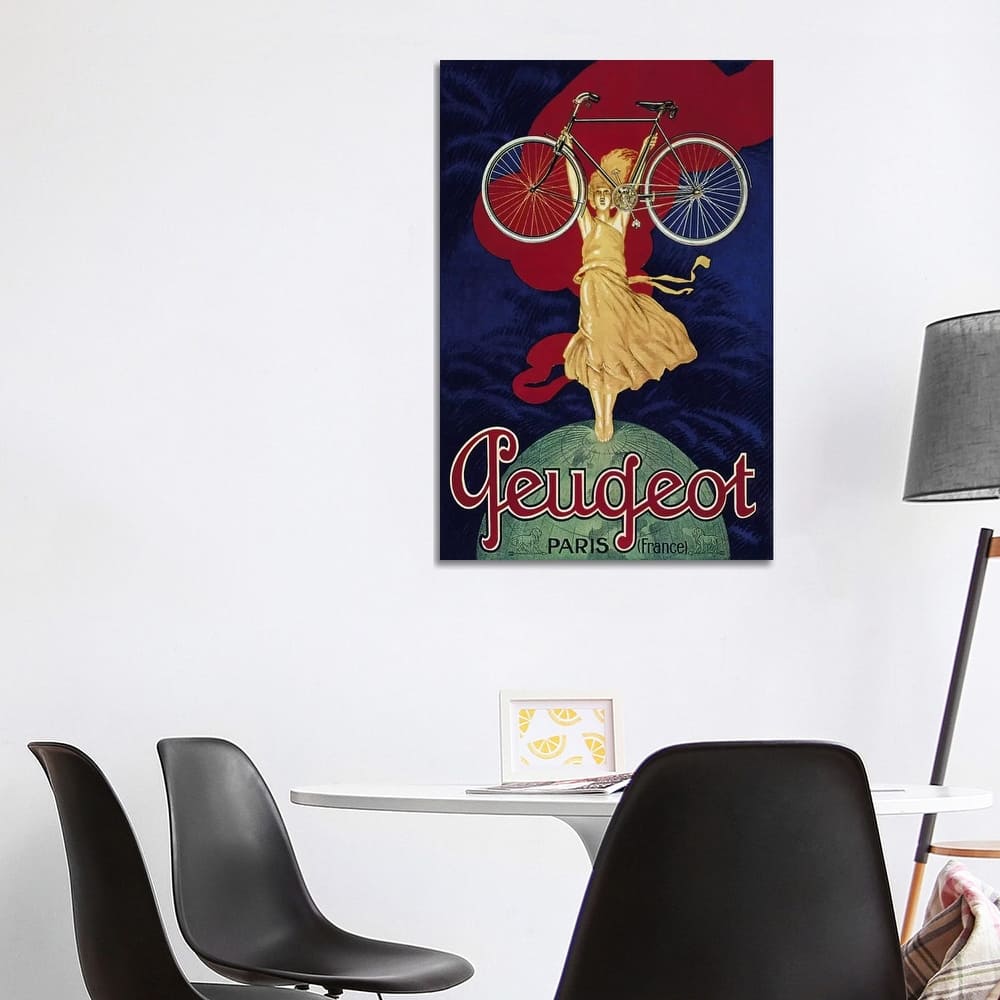 iCanvas "Peugeot Bicycle Advertising Vintage Poster" by Unknown Artist Canvas Print