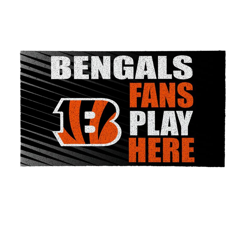 28 in. x 16 in. Cincinnati Bengals "Fans Play Here" PVC Door Mat