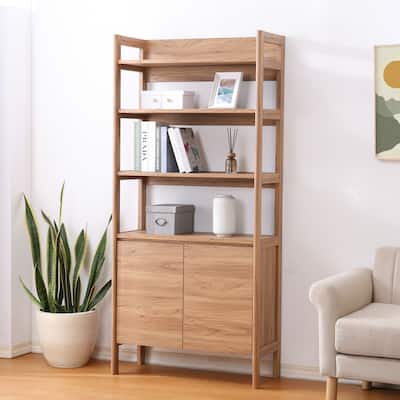SAFAVIEH Glapelle 4-Shelf 2-Door Bookcase - 33"W x 14"D x 71"H
