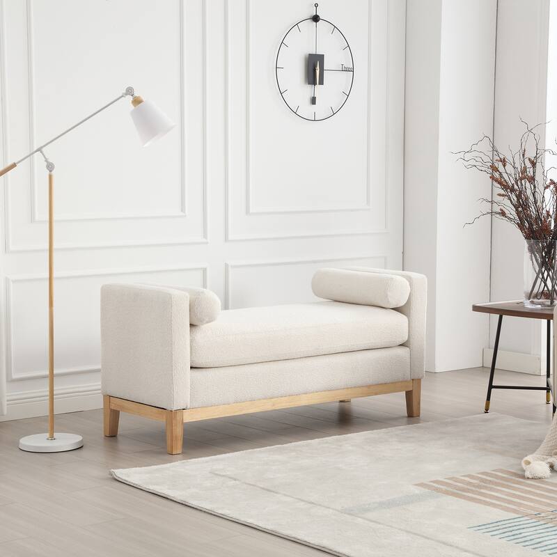 GEITIN 53.5"W Elegant Upholstered Bench with Wood Legs